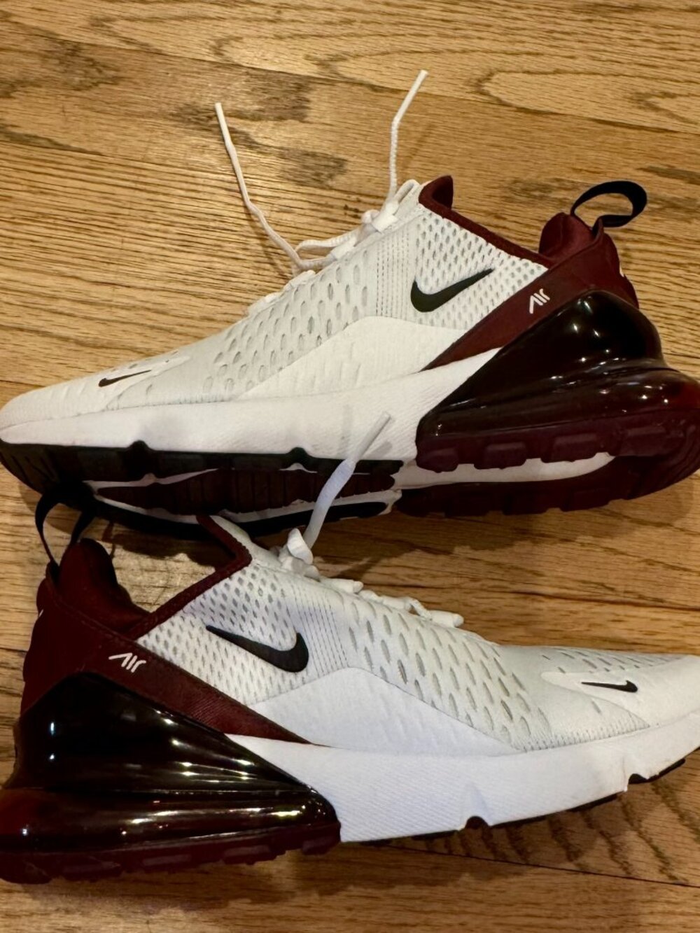 NWOB Nike Air Max Men's 270 White Night Maroon size 7.5